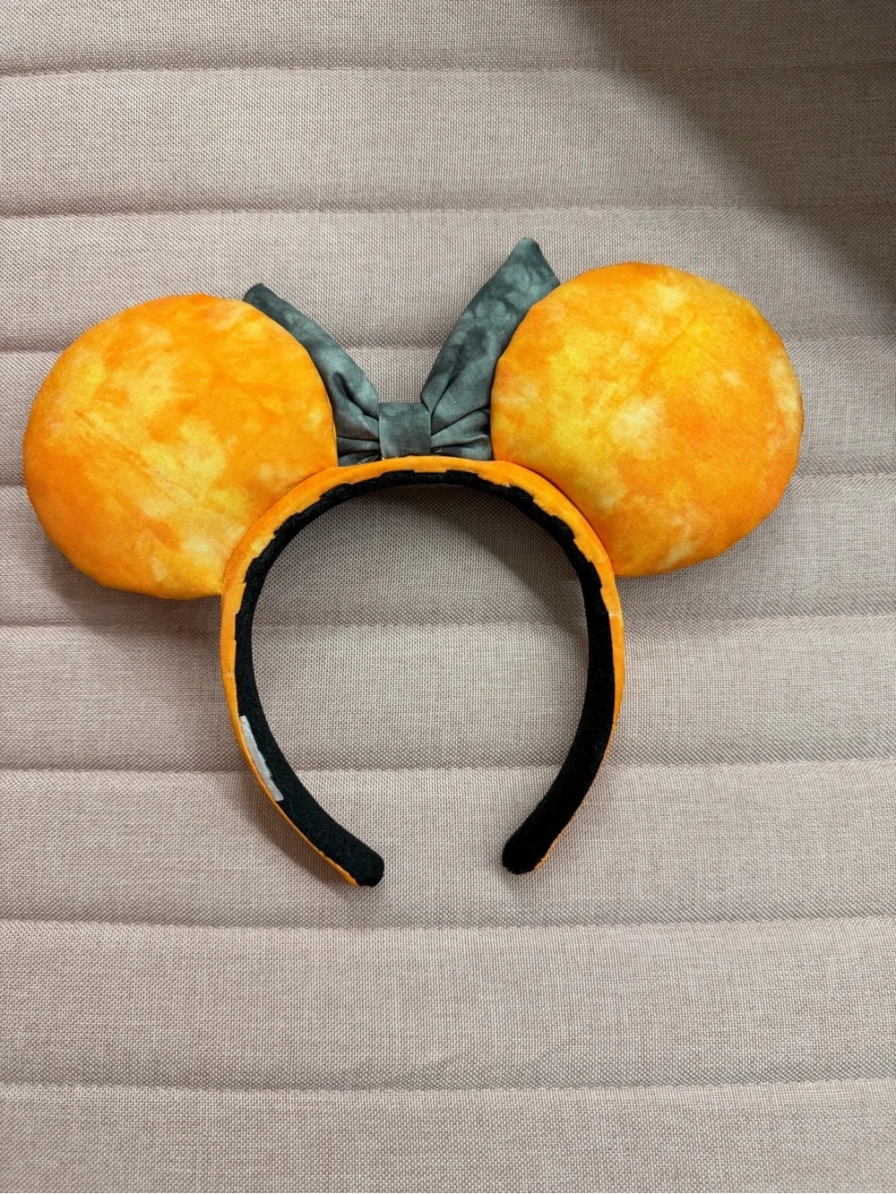 Orange Disney Ear Headband with grey Bow